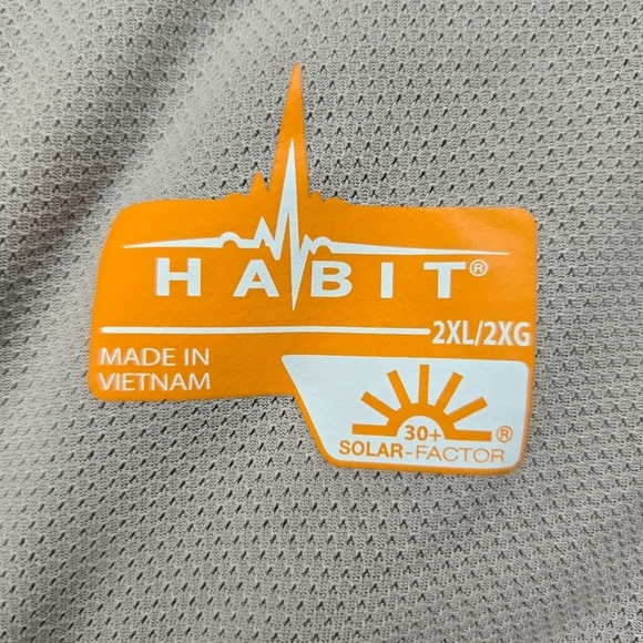 Habit Vented Fishing Shirt Long Sleeve. Outdoors Solar Protection 30+ Solar Fact - Picture 6 of 7